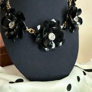 Source Unknown Black Floral Necklace